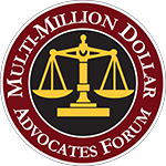 Logo Recognizing Wright Injury Law LLC's affiliation with Multi Million Dollar Advocates Forum
