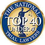 Logo Recognizing Wright Injury Law LLC's affiliation with National Trial Lawyers Top 40 under 40